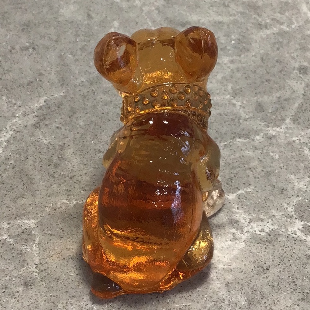 Vtg Westmoreland 2.5” Glass Bulldog Figurine Rhinestone Eyes - Picture 3 of 6